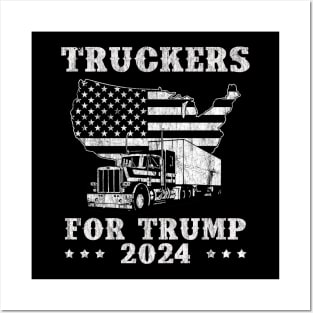Truckers For Trump 2024 Political Posters and Art